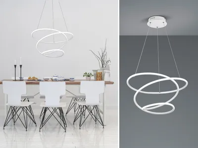 Produktbild von Reality Leuchten Pendelleuchte BOLOGNA DH 50x150 cm weiß Hängelampe