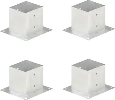 Zdjęcie produktu dla Podstawy słupów, 4 szt., galwanizowany metal, 141 mm