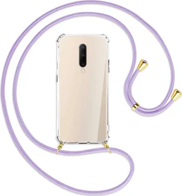 Produktbild von Handykette Backcover-Schutzhülle mit Band (Metall goldfarben) für OnePlus 7 Pro - violett