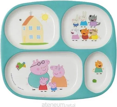 Image de Petit Jour Paris - Menü Tablett Peppa Pig - mélamin, Verhindert dass der Nachtisch mit dem Rest vermischt - PI935K 1 Stück (1er Pack)