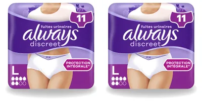 Obrázok produktu pre 2 kusy absorpčných nohavičiek Always Discreet – veľkosť L – výhodný balík