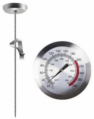 Küchenthermometer aus Edelstahl, 23 cm, 10–290 °C
