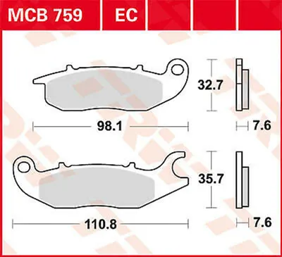Produktbild von TRW Bremsbelagsatz MCB759 RS2 125 CBR125R JC50