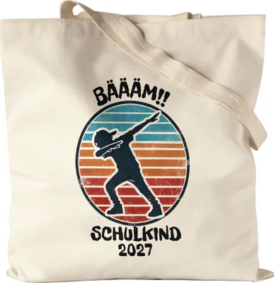 Produktbild von Bääm! Schulkind 2027 Jutebeutel Einschulung Geschenk Schulanfang Schule