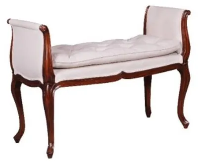 Zdjęcie produktu dla Casa Padrino Luksusowa mahoniowa ława w stylu barokowym biały/brązowy 105 x 44 x wys. 74 cm - Meble w stylu barokowym i secesyjnym
