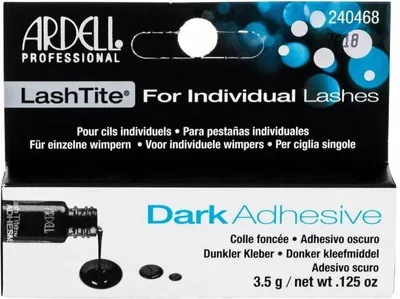 The image shows the packaging of Ardell LashTite Dark Adhesive for individual lashes.