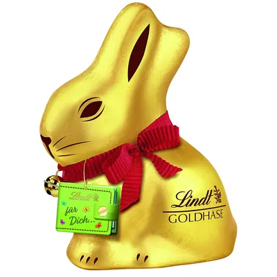 Produktbild von Lindt Goldhase mit Glöckchen und Mini Geschenkumschlag Osterhase 200g