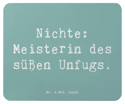 Produktbild von Mr. & Mrs. Panda Mauspad Spruch Nichte Meisterin - Meeresbrise - Geschenk, Mouse Pad, mousematte, Verwandte, Mousepad, Verwandtschaft, Liebe, mausteppich, Charme, Unfug