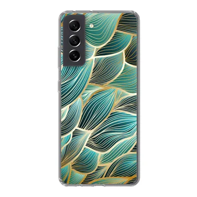 Produktbild von MuchoWow® Handyhülle Schutzhülle Hülle für Samsung Galaxy S21 FE Muster - Gold - Abstrakt - Welle Silikon Softcase Handy Hülle - Mobiltelefonhülle