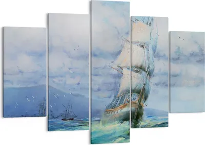 Produktbild von Bild auf Leinwand - Leinwandbild - Meer Segelschiff - 150x100cm - Wand Bild - Wanddeko - Leinwanddruck - Bilder - Kunstdruck - Wanddekoration - Leinwand bilder - Wandkunst - EA150x100-3782