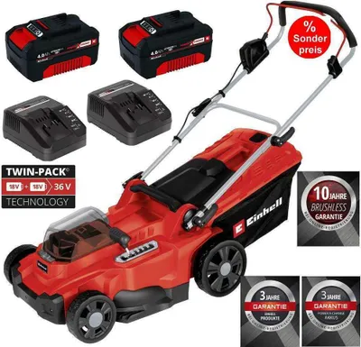 Produktbild von Einhell Akku-Rasenmäher GC-RM 36 Li-Brushless Motor, Power X-Change m 2 x 4.0 Ah Akku / Ladegerät