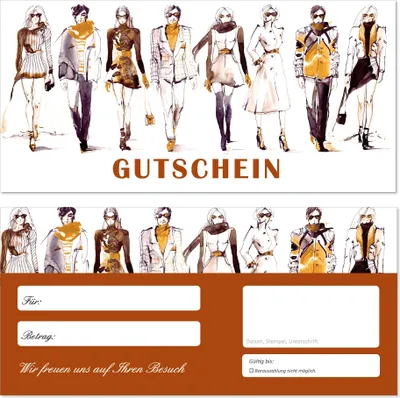 Produktbild von 50 Stück Geschenkgutscheine (GUT-704) Gutscheine Gutscheinkarten für Bereiche wie Einzelhandel Mode Klamotten Optiker Brillen Shopping
