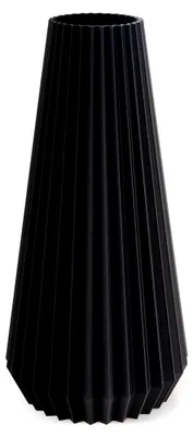 Produktbild von Deko-Vase, 20 cm hoch, Schwarz, PLA 3D-gedruckt, für Tischdeko, Pampasgras, Trockenblumen, leicht zu reinigen, zeitloses Design für Esstisch und Büro