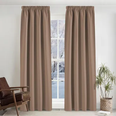 Image de Rideaux occultants cappuccino, dimensions 245 cm de hauteur x 140 cm de largeur (lot de 2)