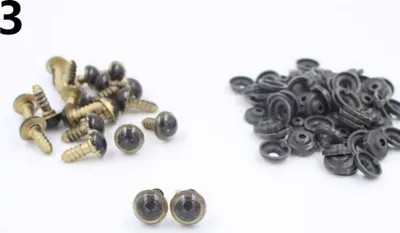 Produktbild von 100 Stück 12 mm Plastiksicherheitsaugen für DIY Puppenpuppenhandwerk Stofftierspielzeug-Gold