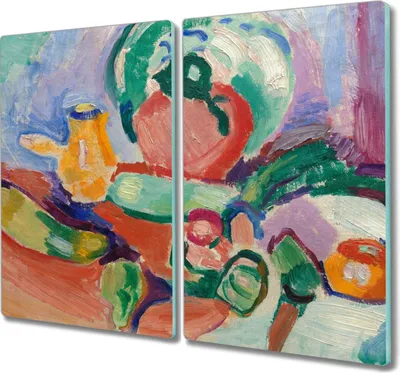 Produktbild von Coloray Hackbrett Herdabdeckplatte 2x30x52 cm Küchenbrett Kochplattenabdeckung Schneidebrett - Stilleben mit Gemüse