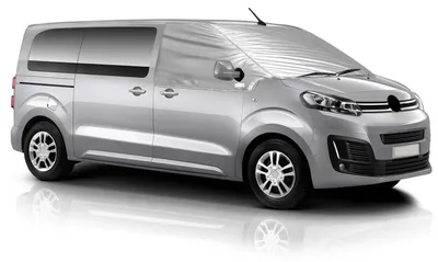 Obrázok produktu pre Kryt čelného skla pre vozidlá Citroen Jumpy, Opel Vivaro, Fiat Scudo, luxusná ochrana pred slnkom, strieborná