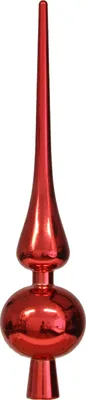 Produktbild von Baumspitze Christbaum 28cm Kunststoff Weihnachtsbaum Topping Spitze Baumschmuck, Farbe:rot
