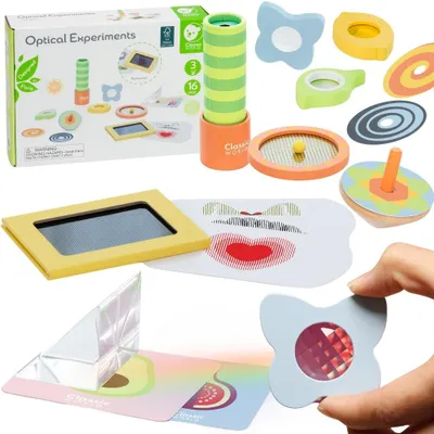 Produktbild von CLASSIC WORLD – Experimente zur Optik, Sensorik-Set, Sinnesförderung, 16 Teile.