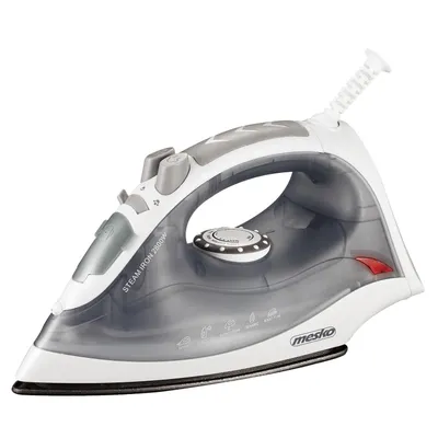 Obrázek produktu pro Mesko Home MS_5037, Suché i parní žehlení, Keramická žehlicí plocha, 1,9 m, 65 g/min, Šedá, Bílá, 35 g/min