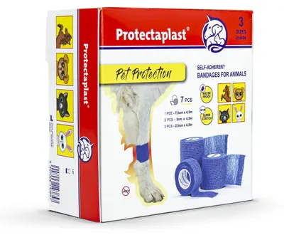 Selbstklebender Verband für Haustiere, 7-teilig, 3 Größen, ohne Latex