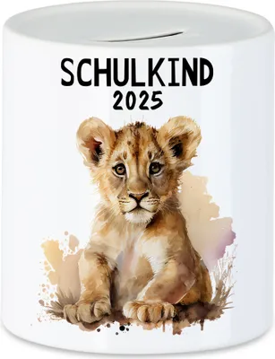 Produktbild von Schulkind 2025 Löwe Spardose Einschulungs-Geschenk Schulanfang Erstklässler Schulanfang Schuleinführung