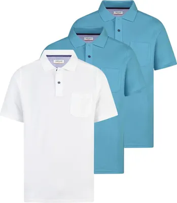 Produktbild von Redmond 3er Pack Basic Poloshirt Weiches Material mit hohem Komfort, Klassischer Polokragen zeitloser Stil, Vielseitig kombinierbar für jeden Tag