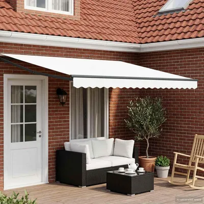 Immagine prodotto di Tenda da sole elettrica estensibile vidaXL, bianco e antracite, 4 x 3 m