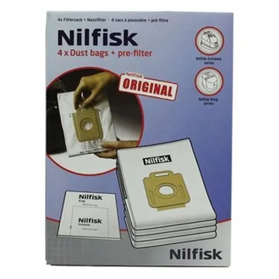 Produktbild von Nilfisk 107407940, Staubbeutel, Zylinder-Vakuum, Nilfisk, ELITE CLASSIC AUS/NZ, ELITE CLASSIC CN, ELITE CLASSIC PARQUET AUS/NZ, ELITE COMFORT AUS/NZ, ..., 4 Stück(e), 4 ADET TOZ TORBASI 1 ADET MOTOR ÖN FİLTRE