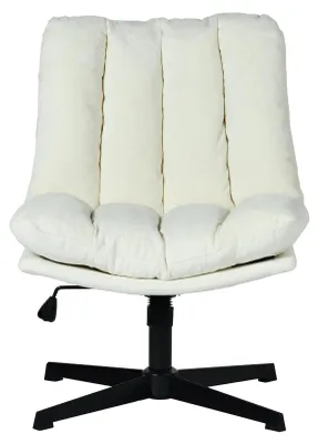 Sessel 360° drehbar, höhenverstellbar, Chenille-Stoff, beige