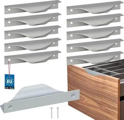 Imagen del producto de KOTARBAU® Juego de 10 tiradores para muebles, tiradores de armario, 96/116 mm, ZnAl, tiradores de cocina, tiradores de cocina, tiradores de cocina, tiradores de cocina, tiradores para armarios de