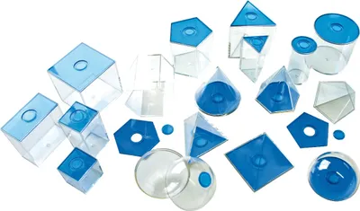 Produktbild von EDUPLAY 120-069 Geometrische Körper, klein, transparent/blau