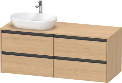 Produktbild von Duravit Ketho.2 Wastafelonderkast 140x55x56,8 cm Mat Natuur Eiken