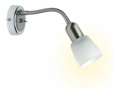 Productafbeelding van Wandspot ijzer/chroom - Flexibele arm met tuimelschakelaar
