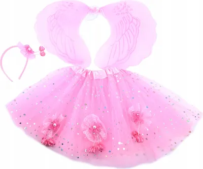 Produktbild von Schmetterling Kostüm Rosa - Flügel Rock & Haarreif - Fee Verkleidung Kinder 100-120cm
