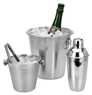 Produktbild von Bar-Cocktail-Set 4-teilig - Edelstahl - Eiskubel - Kuhler - Shaker