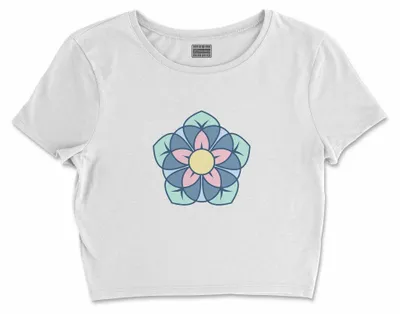 Immagine prodotto di Bona Basics, T-shirt crop basic stampato, donna, 100% cotone, bianco, casual