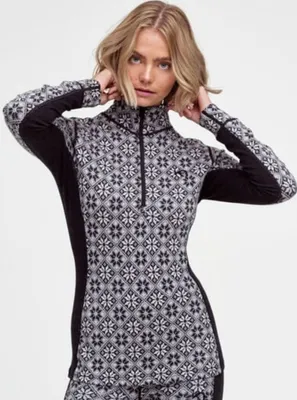 Image de Kari Traa Merino Base Layer Rose Half Zip noir : M Taille : M
