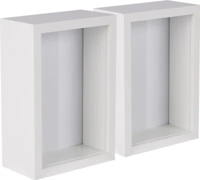 Produktbild von Nicola Spring 3D Deep Box Bilderrahmen – 10,2 x 15,2 cm – Weiß – 5er-Pack