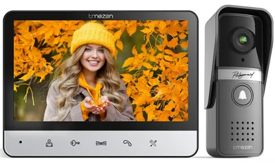 Productafbeelding van Deurintercom met camera - Video deurintercom - 4-draads - 7 inch monitor - Zwart