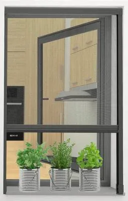 Produktbild von Insektenschutz home protect easyHOLD Rollo-Fenster Aluminium anthrazit 80x130 cm