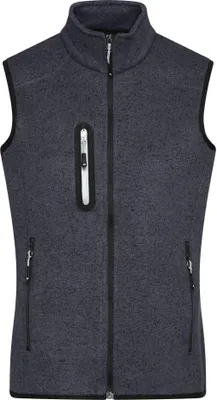Produktbild von Strickfleece Weste mit Stehkragen dark-grey-melange/silver, Gr. XXL