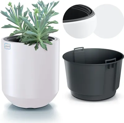 Zdjęcie produktu dla Doniczka Donica Ogrodowa 39 Cm Okrągła Na Taras Do Ogrodu Domu Biała
