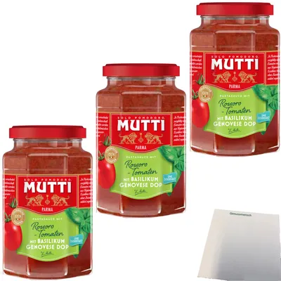 Produktbild von Mutti Pastasauce Basilikum 3er Pack (3x400g Glas) + usy Block