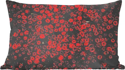 Produktbild von MuchoWow® Zierkissen Sofakissen Wohnzimmer Dekokissen 50x30 cm Blumen - Rosen - Rot - Wohnzimmerdekoration - Polster mit Photo