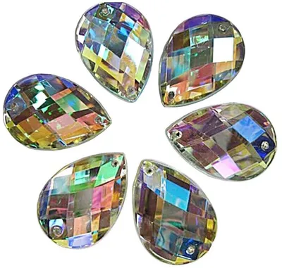 Strass-Set 100 Stück Crystal AB 14 x 10 mm Flatback