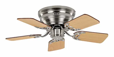Zdjęcie produktu dla Płaski wentylator sufitowy z łańcuszkiem Classic Flat III szczotkowany chrom 75