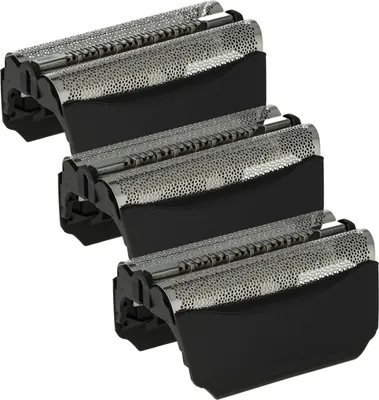 Produktbild von vhbw 3x Doppelscherfolie kompatibel mit Braun 8585, 8377 (Typ 5751), 8581, 8583, 8588, 8374, 590CC, 8385, 590-4 Elektrorasierer + Rahmen, schwarz