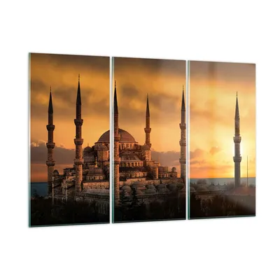 Produktbild von Bilder auf glas - Sonnenuntergang istanbul türkei reise - 165x110cm - Glasbilder - Wandbilder - Kunstdruck - Wanddekoration aus Glas - Glas Bilder - Wandbild auf Glas - GCE165x110-2846