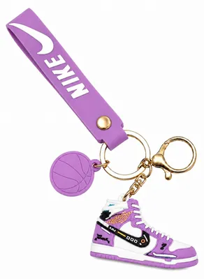 Produktbild von Sneaker-Rucksackanhänger Bag 6cm mit Basketball & Karabiner lila, KI-generiertes Bild